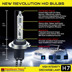 55W H7 Heavy Duty HID Xenon Replacement Bulbs (Pack of 2)